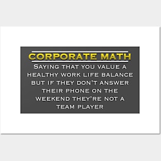 Corporate Math: The Hilarious Hypocrisy Unveiled Posters and Art